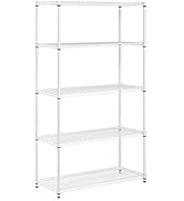 Honey Can Do 5-Tier Heavy-Duty Adjustable Shelving Unit with 800-lb Shelf Capacity, White SHF-093...