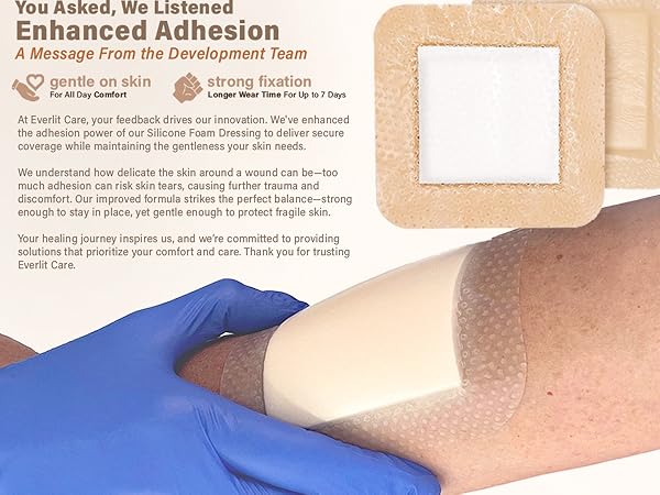 EVERLIT Silicone Foam Dressing One-Step Application for Advanced Wound Care with Improved Adhesion