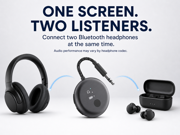 soundjet r1 connecting one audio source to two bluetooth headphones
