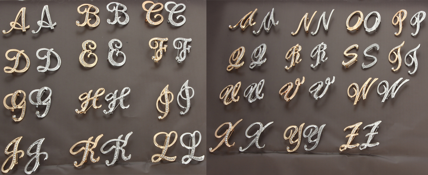 Alphabet Brooch Set
