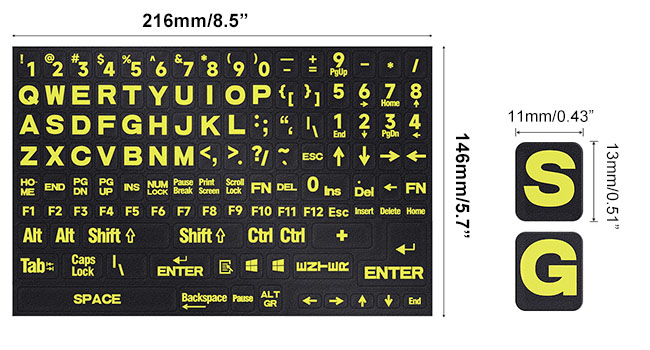 Universal English Keyboard Stickers