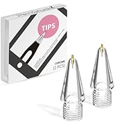 Penstudio Chrome Metal Tips for Apple Pencil Pro/1st/2nd & USB-C, 2 Pack Durable Pencil Tip Repla...