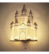 JandCase Night Lights Plug into Wall,3D Printed Castle Night Light,3000K Plug in Nightlight with ...