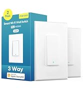 meross 3-Way Smart Switch 2 Pack, Neutral Wire Required, Compatible with Apple HomeKit, Alexa, He...