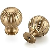 12 Pack Champagne Bronze Cabinet Knobs, 1 Inch Round Dresser Drawer Knobs | Ball Shape with Flute...