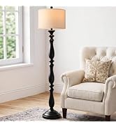 PARTPHONER Vintage Farmhouse Floor Lamp 60" Tall, Cottage Candlestick Design Standing Lamp with R...