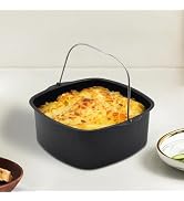 BSDLZCH Non-stick Cake Baking Tray Basket Airfryer for Baking Dish Pan Air Fryer Accessories Baki...