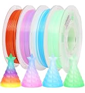 RAMBERY Clear Rainbow PLA Filament Bundle 1.75mm, Crystal Transparent PLA 3D Printer Filament, Di...