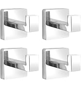 Fenas Towel Hooks for Bathrooms Robe Hook Coat Hook 4 Pack Polished Chrome Stainless Steel Heavy ...