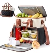 LOVEVOOK Insulated Lunch Bag for Women Men, Large Double Deck Lunch Box | 15L Lunch Tote with Cup...