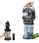 2026 New Portable Misting Fan with 30000mAh Rechargeable Battery, 120° Auto Oscillating Battery P...