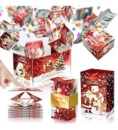 Christmas Surprise Explosion Gift Box with 15 Bouncing Pop Up Boxes & Confetti, Unique Folding Ca...