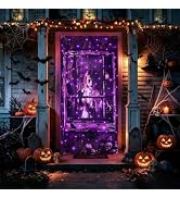 Halloween Door Cover Decor Lights, 37*81 inch Front Door Decor with 8 Modes | Timer, Waterproof P...