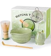 Dayacoco Matcha Whisk Set,5 Pcs Matcha Set Includes Matcha Bowl with Spout, Matcha Whisk,Holder,B...