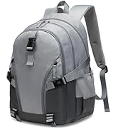 BLUEFAIRY Grey Backpack for High School Bookbag for Girls Boys Teens Large Middle School Book Bag...