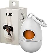 TUG Dog Waste Bag Dispenser with Dog Poop Bags, 15 Bags Per Roll, With White Dispenser