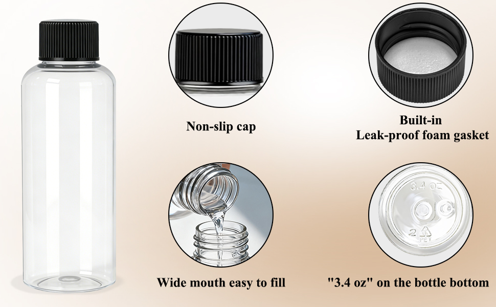 Empty Clear Plastic Bottles with Labels
