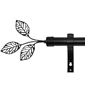 RYB HOME Black Curtain Rod, 1 inch Diameter Adjustable Length 72 to 144 inches Long Window Drapes...