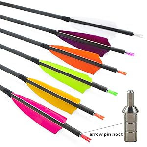33 inch Carbon Arrow Hunting Arrows 400 Spine with Turkey Feather Fletching
