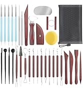 34PCS Clay Tools Sculpting Set, Pottery Tools and Supplies, Ceramic Polymer Tools Kit for Carving...