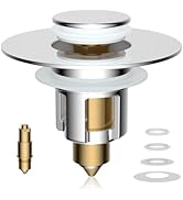 iFealClear Metal Universal Bathroom Sink Stopper, Upgraded Stainless Steel Sink Drain Strainer fo...