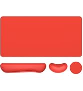 Dapesuom Keyboard Wrist Rest Mouse Pad Set, 4Pcs Extended Large XXL Gaming Mousepad + Mouse Wrist...