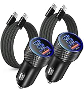 Besgoods 93W USB C Car Charger, 45W Super Fast Charging 2.0 Type C 3-Port Cigarette Lighter Adapt...
