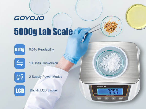 Digital Analytical Balance and Lab Scale, 5000g