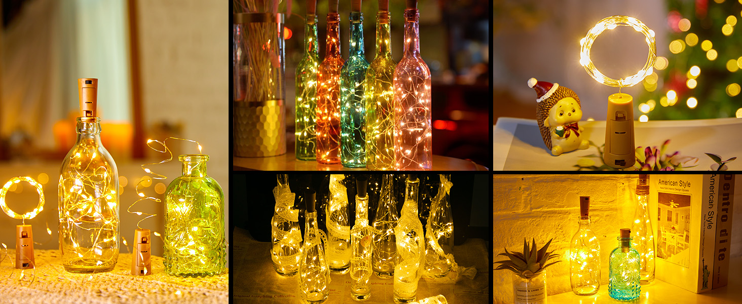 Brightown Wine Bottle Lights with Cork