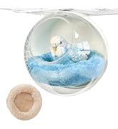 Acsist Bird Nest, Warm Bird Bed for Cage, Clear Parrot Nesting House Hanging Parakeet Cage Access...