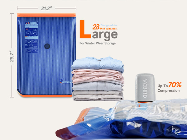 Vacuum Storage Bags with Rechargeable Cordless Pump