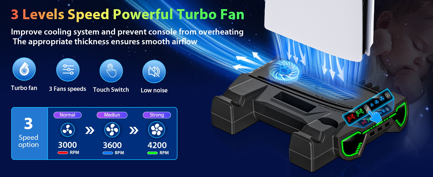 ps5 stand with cooling fan ps5 station with cooling fan