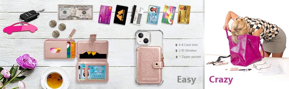 phone wallet card holder for case stick on with thread credit cell iphone cards 6-7 socket apple