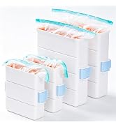 iCASA Soup Cubes Freezer Mold, 4-Pack Freezer Food Block Maker (2 Large + 2 Small), 6 Cup Meal Pr...