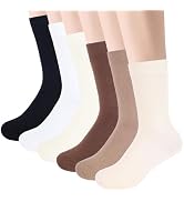 Winotic Cotton Crew Socks for Women – 6 Pairs Aesthetic Minimalist Casual Socks
