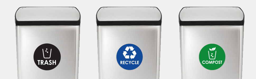 Trash Recycle Compost Stickers