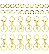 30Pcs Lobster Claw Clasps Keychain for Jewelry Making,Metal Lobster Clasp Swivel Trigger Clips wi...