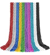 SHAOQINLIN 50 PCS Mardi Gras Beads Necklaces, 10 Colors 33 Inch Colorful Bead Necklaces Bulk Part...
