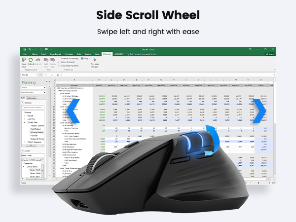 wireless Mouse with Side Scroll
