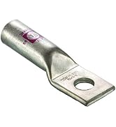 Morris 94221 Long Barrel Compression Copper Lug with 1 Hole, 2 Awg Wire Range and 1/4 Stud Size, ...