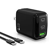QIOUZW 67W USB C Wall Charger, 3-Port GaN Fast Charger Block,Replacement for MacBook Pro/Air, iPa...