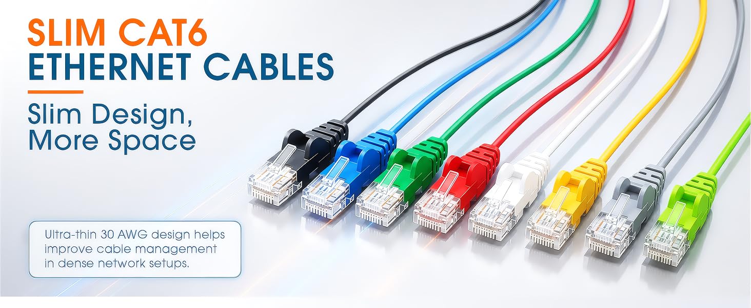 .5 utp cat 6 10 pack 1.5 ft ethernet cable slim 10 cat6 cable 10 feet white network cable