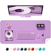 Niniubye Desk Pad, 23.6" x 13.8" PU Leather Non-Slip Desk Mat Large Mouse Pad for Desktop, Waterp...