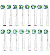 16 Count Precision Replacement Brush Heads Compatible with Braun Oral B Electric Toothbrush, Deep...