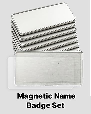 Magnetic Name Badge Holders with Magnifying Lens for Hotels, Restaurants, Schools, Stores & Teams
