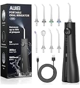 AUIEI Water Flosser Pick for Teeth & Braces, 300ML Cordless Power Dental Flossers with 8 Jet Tips...