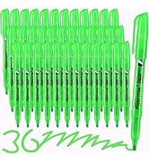Highlighters 36 Pack, Chisel Tip Green Highlighter Bright Colors,Quickly Drying, Perfect for Stud...