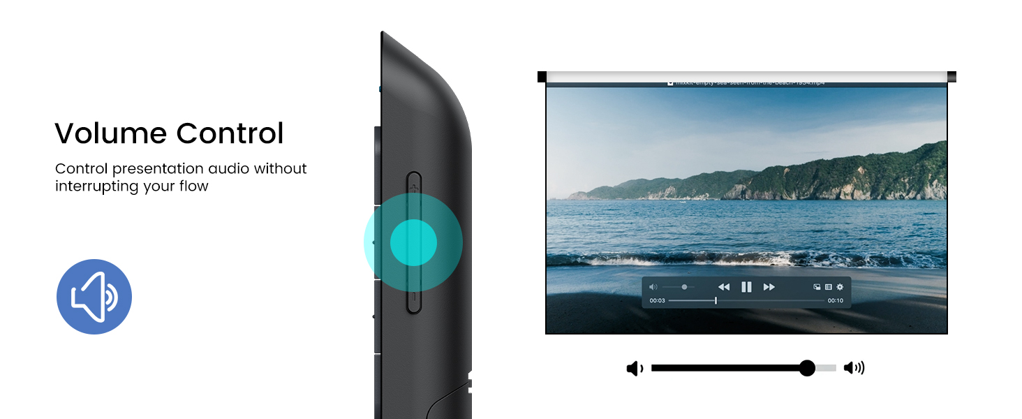 presentation clicker volume control