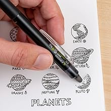Photo shows Frixion Synergy Clicker eraser in use