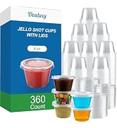 Dealusy 360 Set 4 oz Jello Shot Cups with Lids, Sturdy & Food Safe Disposable Plastic Portion Con...